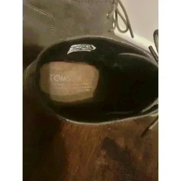 TOMS Desert Wedge Shoe Taupe With Gold Synthetic Sueded Leather‎ Women's Size 8 - Picture 7 of 11